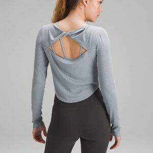 NWT Lululemon Modal Silk Twist-Back Yoga Long-Sleeve Shirt Size 8 | Blue